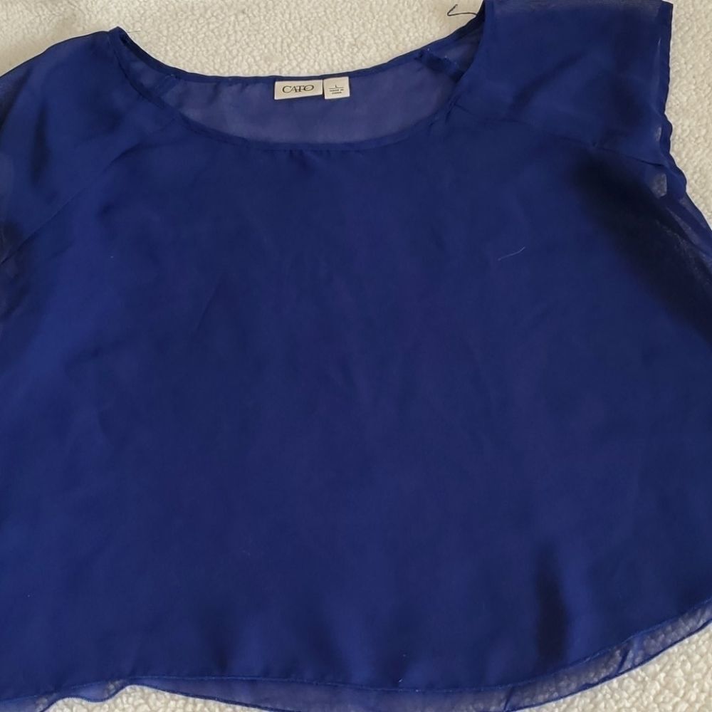 CATO blue sheer woman top